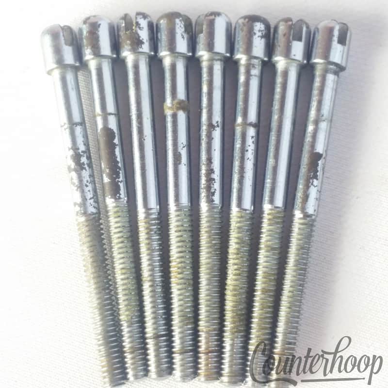 Ajax 8x 2 9/16" Slotted Tension T-Rods Snare/Tom Drum UK Vintage 60s Tensioner image 1