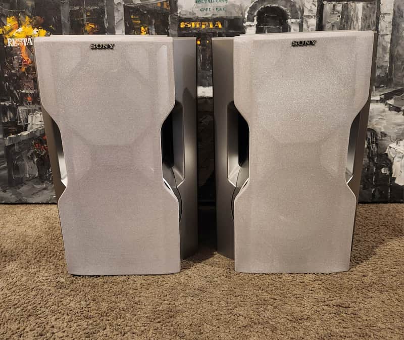 Sony Sony SS-ZX10 Bookshelf Speakers 90s - Grey wood cabinet | Reverb