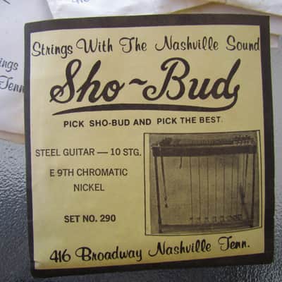 Sho-Bud Steel Guitar Strings Vintage Sho-Bud Pedal Steel Guitar Strings Unused But Tarnished 9 Of 10 Strings Cool Case Candy! image 3