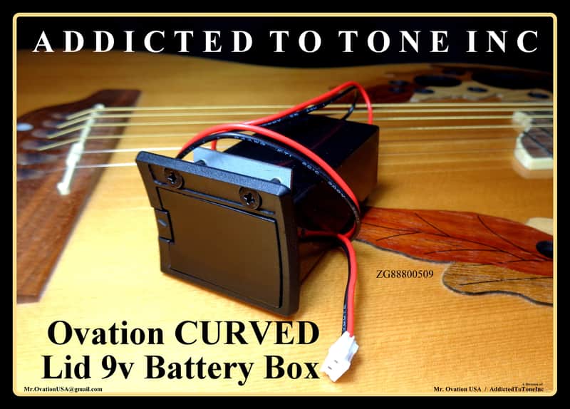 Ovation CURVED Lid ZG8800509 9v Battery Compartment / 2 prong quick connect plug for OP4CT