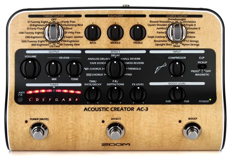 Zoom AC-3 Acoustic Creator Enhanced Direct Box and Multi-effects Pedal image 1