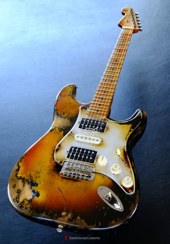 Fender Stratocaster Honey Burst H/S/H Reverse Headstock Aged Relic (RARE) image 1
