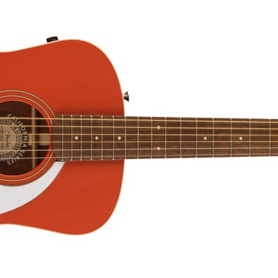 Fender Malibu Player, Walnut Fingerboard, White Pickguard, Fiesta Red image 2
