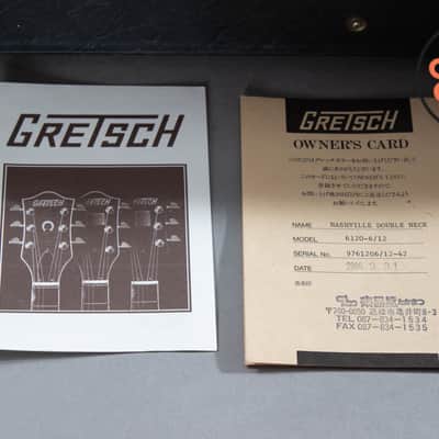 1997 Gretsch G6120-6/12 Nashville Double Neck Orange Stain MIJ OHSC Rare image 13
