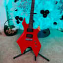 B.C. Rich Stranger Things “Eddie's” Inspired Bronze Series Warlock 2002 - Red with Gig bag