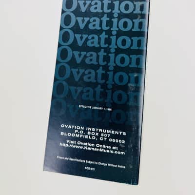 Ovation Price List 1996 image 2