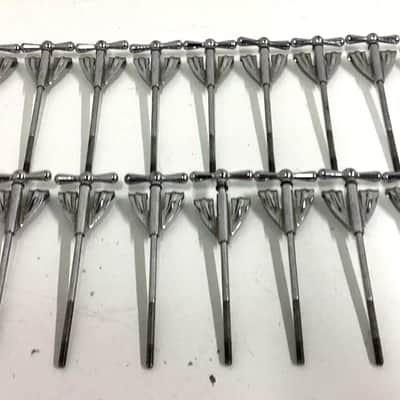 20 Ludwig Vintage Faucet Bass Drum T-Handles & Claws "NICE" 1950's - Chrome image 4