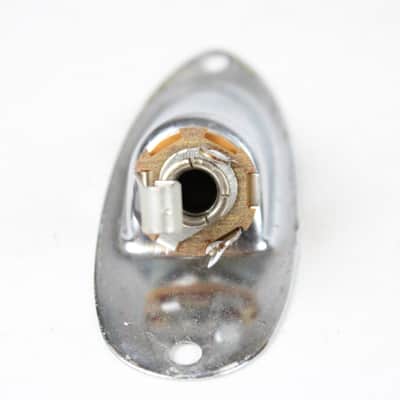 1978 Vintage Fender Stratocaster Input Jack Plate Cup Chrome STRAT USA 1970s image 3