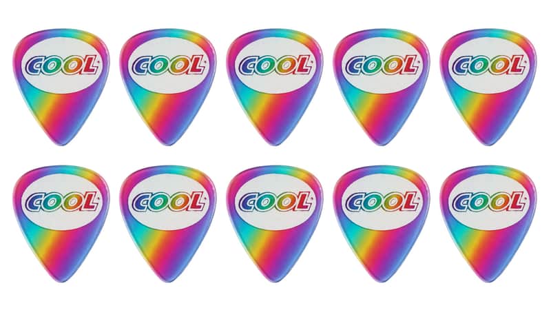COOL RAINBOW CELL Guitar Pick 050 10pc PACK NEW - Rainbow with White image 1