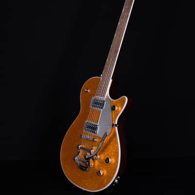 Mint Gretsch G5230T Electromatic Sparkle Jet FT Single-Cut with Bigsby, Laurel FB, Gold Sparkle image 6