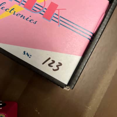 KHDK Electronics Flamingo Beach Mystery Pedal 2021 Limited Edition Overdrive 2021 - Hot pink with glitter silk screened enclosure image 7