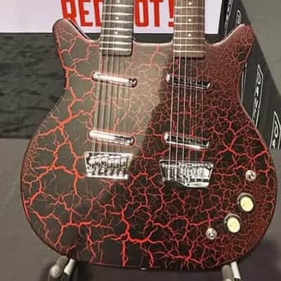 Danelectro Double-Neck Guitar Double-neck 6/12 Red Crackle image 2