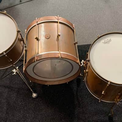 *WOW!* A&F Drum Co. 3-Piece 12/14/18 Royal Brass Bop Drum Kit Set with Wood Bass Drum Hoops image 10