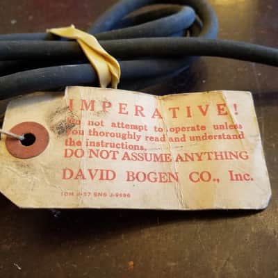 Bogen Vintage molded rubber Amp electric power cord cable nonpolarized cut David Bogen 1950s - Black image 2