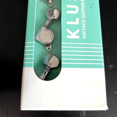 Kluson Nickel 6 in line Tuners, small rond butons, 1:18 MK6LN image 2