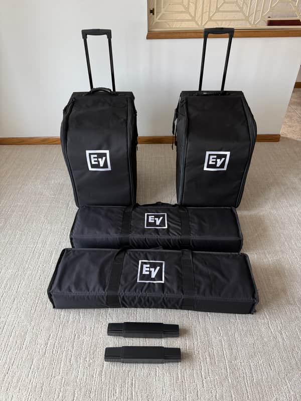 (TWO) Electro-Voice EV 50 Portable Column PA System 2021 - with roller cases image 1
