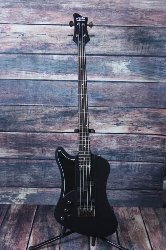 Schecter Nikki Sixx Lh Bass Satin Black with hard shell case image 1