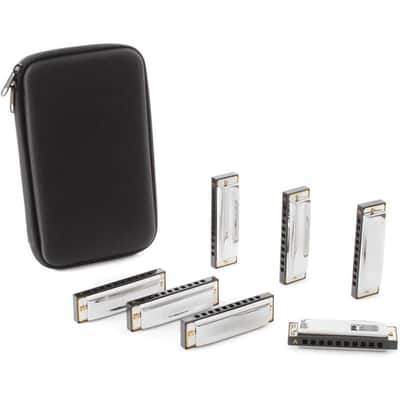Hohner 1501-7 Case of Blues Bands - 7 Harmonicas w/ Case image 1