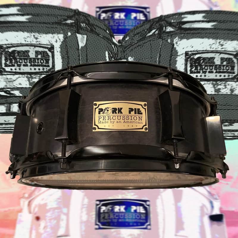 Pork Pie 5x12 inch Maple Snare in Transparent Black Finish & Black Chrome Hardware (2004) image 1