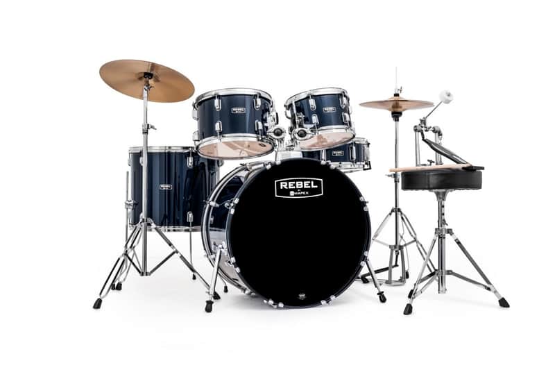Mapex RB5294FTCYB Rebel 22x16" / 10x7" / 12x8" / 16x14" / 14x5" Complete 5pc SRO Kit w/ Cymbals image 1