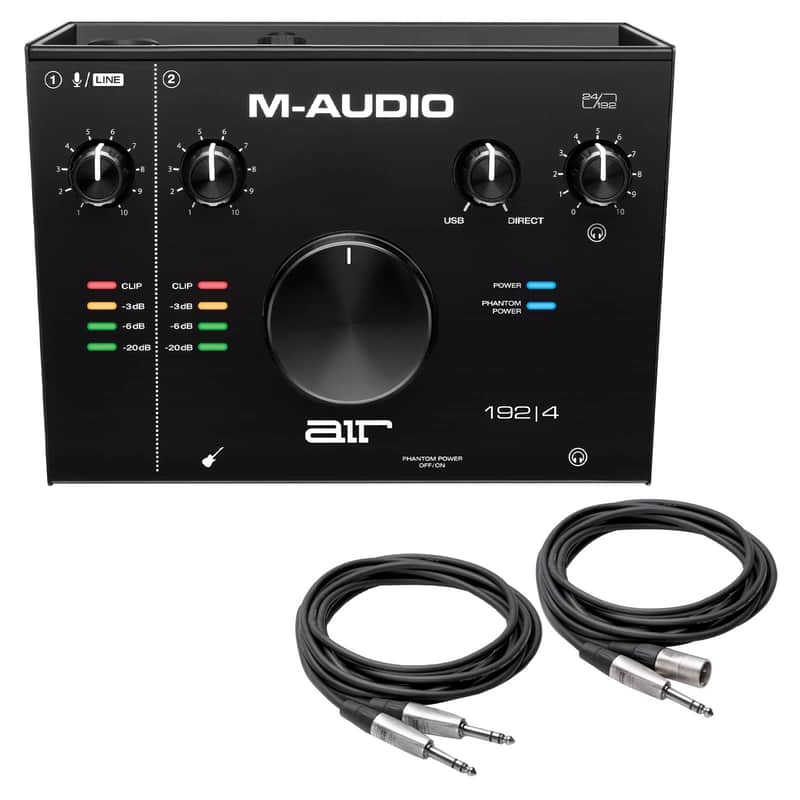M-Audio AIR 192|4 USB USB Audio Recording Interface w TRS Cables Pack image 1