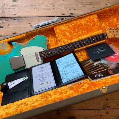 2021 FENDER CS - LTD ED '60 TELECASTER CUSTOM - SEA FOAM GREEN OVER SUNBURST RELIC image 13