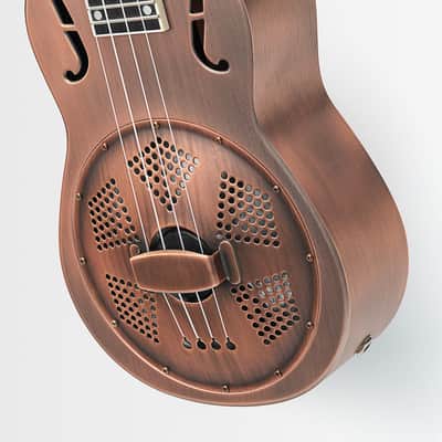 Kala Brushed Copper Baritone Resonator Ukulele with Bag image 3