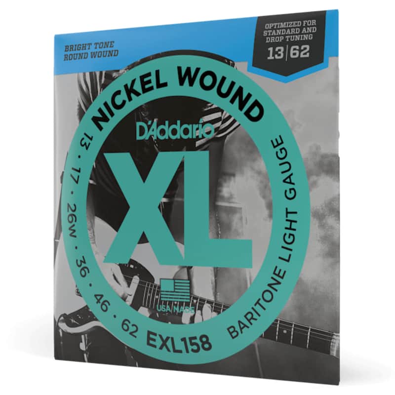 D’Addario EXL158 13-62 Light Baritone, XL Nickel Electric Guitar Strings image 1