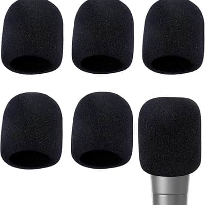 Microphone Covers Foam, 6 Pcs Soft Foam Mic Covers, Microphone Windscreen Pop Filter Cover Protection Noise-cancellation Windsock Cover Microphones Accessories for Most Standard Handheld Microphones image 1