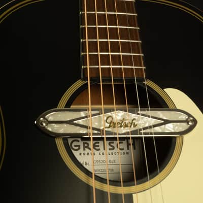 Gretsch G9520E Gin Rickey Black Parlor Guitar w/Rare Road Runner HSC | Sweet Blues & Jazz Tone image 8