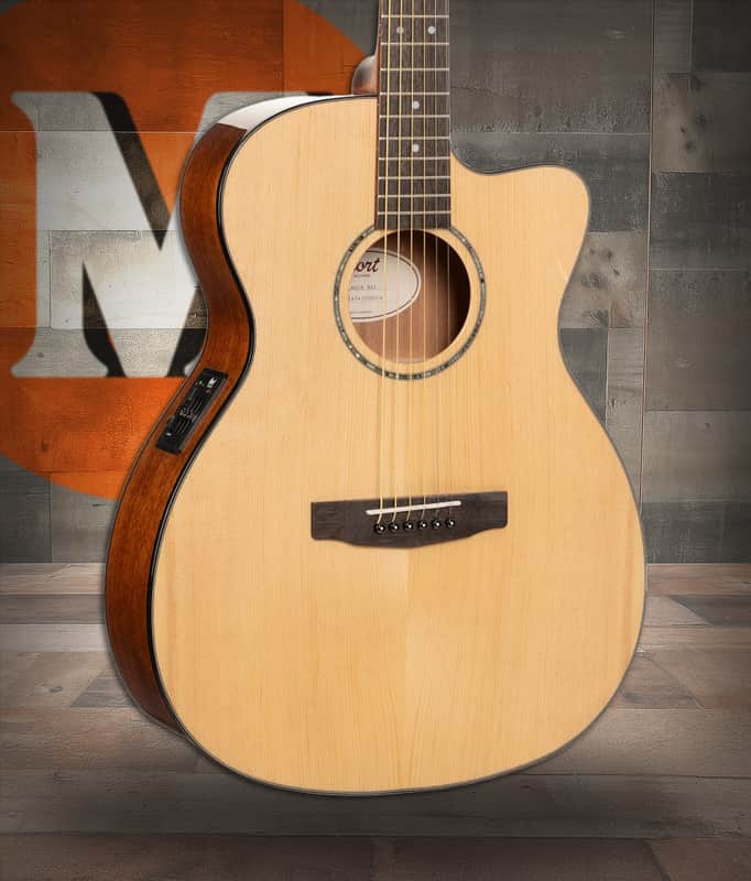 Cort L60BK Luce Series L60 Orchestra Cutaway Acoustic Electric Guitar - Natural Gloss (L60CENAT-U) image 1