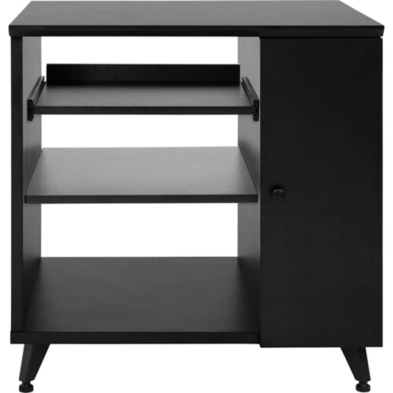Gator Elite Furniture Series Rolling Rack Sidecar Cabinet in Black Finish with Configurable Rack Space & Shelving image 1