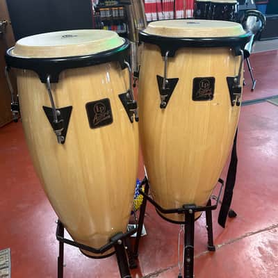 Latin Percussion LPA647-AW Aspire Series 11/12" Conga Set with Stand, Black Hardware 2010s - Natural image 1