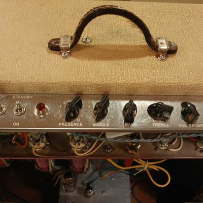 Holland 4x10 Boutique Amp Gibb Droll 50 watt with reverb 1996 Blonde Tolex image 5