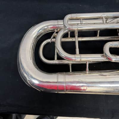 Used Yamaha YEP-321 Silver 4-Valve Bb Euphonium with SKB 375 Case Just Serviced image 9
