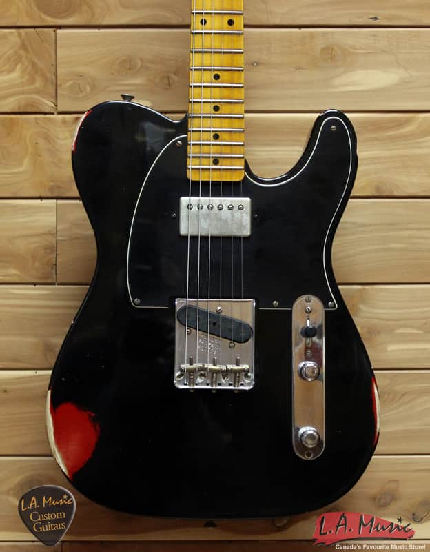 Fender Custom Shop 1952 Telecaster Relic Black Over Candy Apple Red 9238001608 image 1