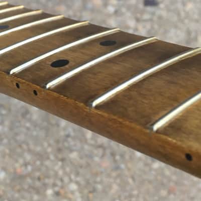 Lefty Musikraft Custom 50s V Profile Relic Tele Guitar Neck Amber Bone Nut Maple image 9
