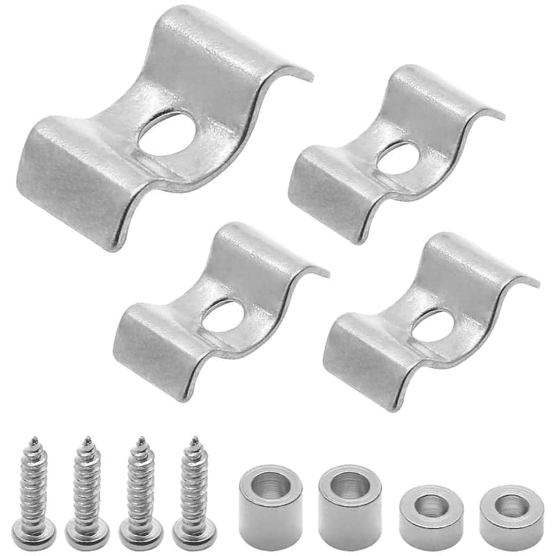 4Pcs Guitar String Trees, Metal Chrome String Retainer Guides With Mounting Screws Compatible With Fender Stratocaster Strat Tele Style Electric Guitar image 1