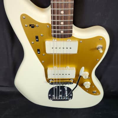 Squier J Mascis Jazzmaster, Laurel FB, Gold Anodized Pickguard, Vintage White image 1