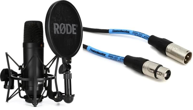 Rode NT1 Kit Condenser Microphone with SM6 Shock Mount and Pop Filter Bundle with Pro Co EXM-20 Excellines Microphone Cable - 20 foot image 1