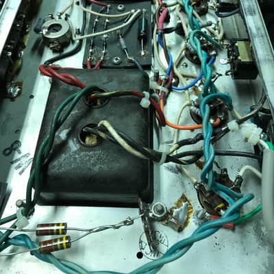 Fender Pro Reverb Vintage Silverface Guitar Amp chassis image 5