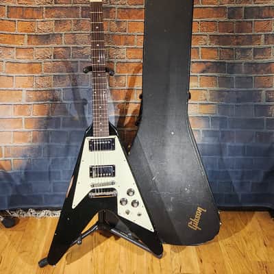 Vintage 1980s Gibson Flying V Stop Bar Tailpiece & Triangle Knob Layout Ebony w/ OHSC NEW FRETS image 1