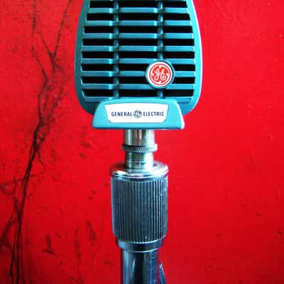 Vintage 1950's General Electric 97U29 / Shure 510 microphone Hi Z 99H86 w period Atlas DS7 desk stand # 2 image 3