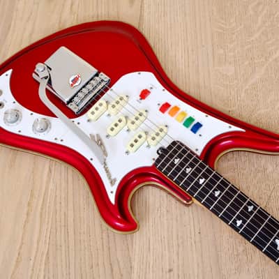 1990s Teisco Spectrum 5 Vintage Reissue Guitar Metallic Red Kawai Japan image 13
