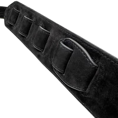 Walker & Williams NL-04-BLK New Black on Black "Skinny" 2" Super Soft Full Grain Nubuck Leather Strap image 9