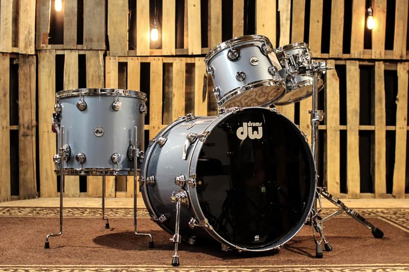 DW Collector's Maple/Mahogany Blue Mist Metallic Drum Set - SO#1105550 image 1