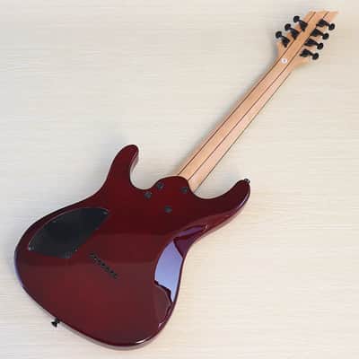 Burl Wood Top Custom 7 String HH Electric Guitar, Maple Neck, Okoume Body image 3
