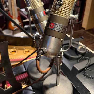 RCA 77-DX Ribbon Microphone Pair 1960s - Silver / Red Badge image 1