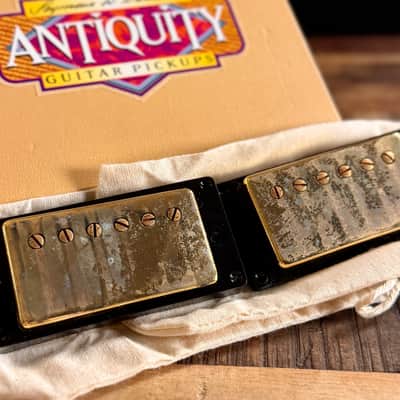Seymour Duncan Antiquity Humbucker Set Aged Gold with FREE Butyrate M69 Vintage Spec Humbucker Rings image 2