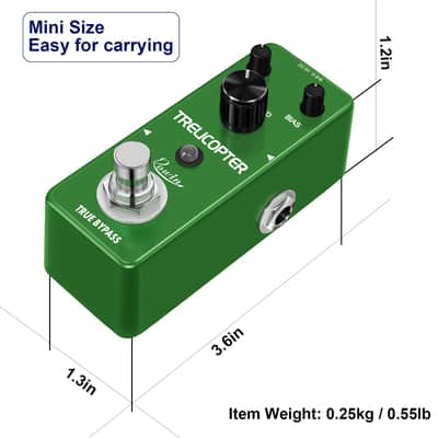 Rowin LEF-327 Trelicopter Optical Tremolo Pedal True Bypass Mini Metal Guitar Volume Modulation Effect (Price includes the import duty for US buyer) image 5